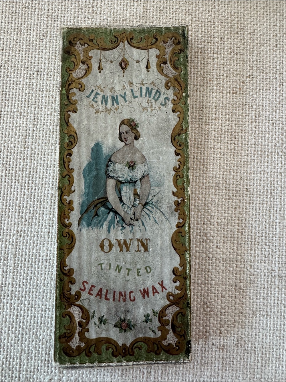 Rare 1850’s Jenny Lind’s Tinted Sealing Wax In Original Box With Original Wax